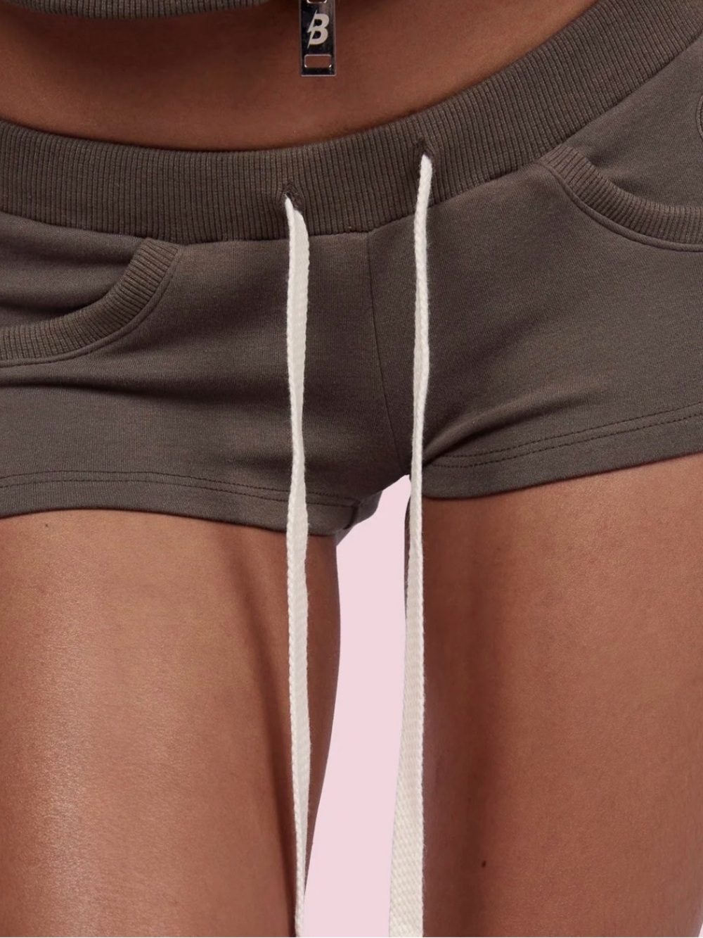 Women’s Athletic Drawstring Shorts - Taupe